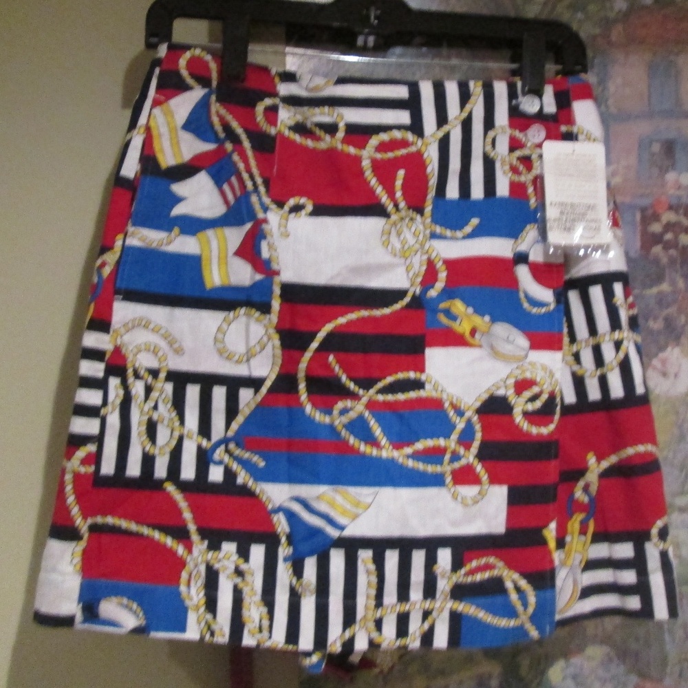 NWT Vintage Jones NY Sport Nautical Linen Skort